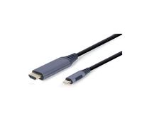 Adaptateur Gembird USB-C vers HDMI 4K UHD (3840x2160 60Hz), USB 3.0, Câble 1.8m, Compatible Windows 7/8/10, Noir/Gris, Ref: CC-USB3C-HDMI-01-6