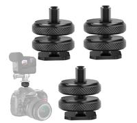 Adaptateur Griffe Camera, 1/4" Adaptateur Griffe Caméra, 3 Pièces Support Adaptateur Griffe, Triple Hot Shoe Mount, 1/4" Adaptateur Griffe Caméra, Daptateur Hot Shoe pour Griffe Appareil Photo
