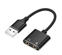 Adaptateur haute fidélité USB vers carte son USB 3,5 mm avec décorateur intégré pour une réduction du bruit de musique supérieure Adaptateur externe