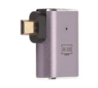 Adaptateur HD femelle vers Micro HD à Angle gauche avec lumière LED, prise en charge de 48Gbps, résolution 8K, convertisseur Plug and Play HD vers Micro HD
