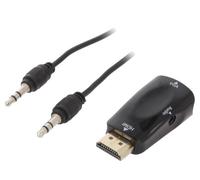 Adaptateur HDMI 1.4 prise male D-Sub 15pin HD femelle Jack 3.5mm femelle Full HD - sac