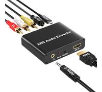 Adaptateur HDMI ARC, Extracteur audio ARC avec TOSLINK SPDIF/Coaxial numérique optique et 3,5 mm L/R stéréo Convertisseur audio HDMI ARC vers RCA Compatible avec la barre de son HDTV Amplificateur