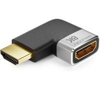 Adaptateur Hdmi Connecteur De Couplage 8K@60Hz / 4K@120Hz Uhd 7680X4320 Aluminium Hdmi 2.1 Arc Hdr10+ Dolby Vision Vrr Allm 48Gbps Angle Droit Gris Noir[GBP6270857]