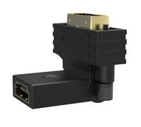 Adaptateur HDMI Femelle vers DVI Mâle Design Coudé et Rotatif 360° Plaqué Or