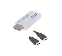 Adaptateur HDMI full HD pour Nintendo Wii - Wii U - Blanc + câble HDMI 1,5 m -