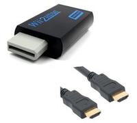 Adaptateur HDMI Full HD pour Nintendo Wii/Wii U - Noir - Résolution 1080p - Plug & Play - Avec câble HDMI 1,5 m - Straße Game Noir G