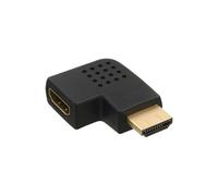 Adaptateur HDMI mâle à côté femelle coudé à gauche, doré