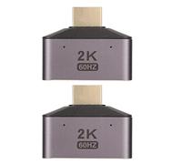 Adaptateur HDMI Mâle-Femelle 2 Pièces, Adaptateur HDMI 1 à 2 à Double Femelle Diviseur Vidéo 2K 60Hz, avec Indicateur Lumineux, pour Consoles de Jeu PC Monitor