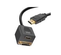 LinQ Adaptateur HDMI Mâle vers DVI-D Femelle et HDMI Femelle Compact Noir