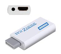 INF Adaptateur Wii vers HDMI 720/1080p avec sortie audio 3,5 mm pour TV, moniteur, projecteur Blanc