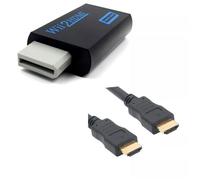 Adaptateur HDMI pour Nintendo Wii / Wii U + Câble HDMI 1 m - Noir - Full HD 1080p, Audio Jack 3,5 mm - Straße Game