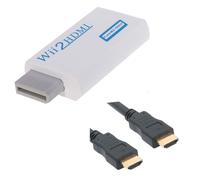 Adaptateur HDMI pour Nintendo Wii & Wii U - Full HD 1080p - Sortie Audio Jack 3,5 mm + Câble HDMI 1,5 m - Blanc - Straße Game