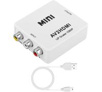 Adaptateur Hdmi Rca Vers Hdmi, Prise En Charge 1080P 60 Hz Avec Câble Usb-C, Adaptateur Rca Vers Hdmi Pour Wii/Ps2/Ps3/Pc/Xbox/Snes/N64/Stb/Vhs/Vcr/Dvd/Appareil Photo (Blanc)