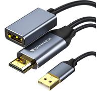 Adaptateur Hdmi Vers Displayport, 4K 60Hz Convertisseur Hdmi Vers Dp Femelle Avec Audio, Actif Converter Hdmi À Display Port Usb Pour Laptop,Xbox One,360,Ns,Mac Mini,Pc À Moniteur,[HDM5232148]
