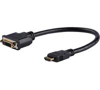 Adaptateur HDMI vers DVI, Câble Displayport, Convertisseur Mobile avec Connecteur HDMI Mâle et Connecteur DVI Femelle, Câble de Connexion au Format Dongle, Câble de 20cm (HDDVIMF8IN)