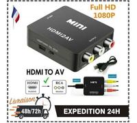 Adaptateur HDMI vers RCA - Mini - Convertisseur - 1080p - Noir - AV/CVSB L/R ZISONIX
