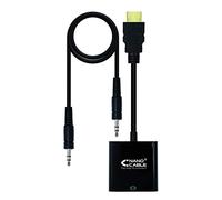 Convertisseur HDMI vers SVGA+audio - HDMI A/M-SVGA/H+Jack 3.5/H - 10cm+1.0m - Couleur Noir