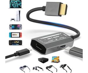 Adaptateur HDMI vers USB C 4K @ 60 Hz pour lunettes AR - Source HDMI vers écran USB C pour XREAL One/Air 2 Pro, VITURE Pro, Rayneo, Rokid, Switch 2/1, Steam Deck, PS5/4, Xbox, ROG Ally, moniteur, HDMI