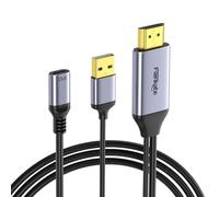 Adaptateur HDMI vers USB-C 4K@60Hz, Convertisseur HDMI Mâle vers USB-C Femelle, Source HDMI vers Lunettes AR USB-C - Compatible Viture, Xreal, Rayneo, Rokid ; pour PS5, Xbox, Switch, Dock Steam Deck