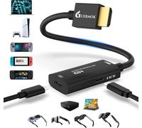 Adaptateur Hdmi Vers Usb-C Pour Lunettes Ar, Convertisseur Xr 4K@60Hz Avec Lecture Et Charge, Dc 5V, Compatible With Xreal, Rayneo, Rokid, Steam, Switch 2/1, Ps5/4, Moniteurs Porta[GBP6273948]