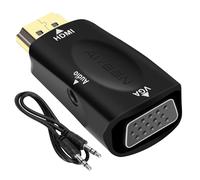 Adaptateur Hdmi Vers Vga, Adaptateur Hdmi Mâle Vers Vga Femelle 1080P Avec Câble Jack Audio 3.5Mm Compatible Avec Moniteur, Portable, Ordinateur, Projecteur, Hdtv, Ch Book Et Plus [HDM5231114]