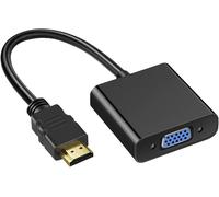 Adaptateur HDMI vers VGA, BorlterClamp 1080P HDTV Convertisseur HDMI Mâle à VGA Femelle pour PC, Ordinateur Portable, Moniteur, Projecteur, Xbox et Autres (Noir)