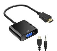 Adaptateur HDMI vers VGA, Convertisseur HDMI vers VGA avec Interface Audio/Alimentation et Câble, Compatible avec Ordinateur Portable, Moniteur, Projecteur, HDTV, Chromebook, Xbox et plus Encore