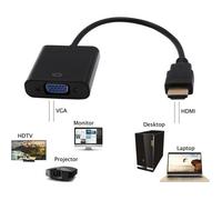 Adaptateur HDMI vers VGA - GENERIQUE - Convertisseur - Noir - Son 3.5mm - PC