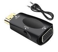 Adaptateur HDMI vers VGA, Seminer mâle Femelle, avec câble Jack Audio de 3,5 mm, Compatible écran, Ordinateur Portable, Ordinateur, projecteur, HDTV, Chromebook, Xbox et Plus Encore (Noir),