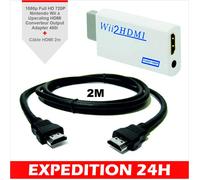 Adaptateur HDMI - Wii - Convertisseur Full HD 1080P - Sortie Audio Jack 3,5 mm - Noir