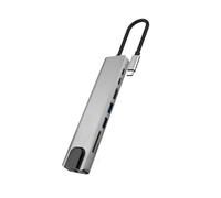 Adaptateur Hub 100M Type-C Power Delivery Dock d'extension léger 8 entrées USB 3.0 pour station de conception USB double station d'accueil
