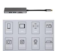 adaptateur HUB 5 en 1 de Type C, puce de conversion, système VL100 + VL813 + VL322 + PS176 pour vidéo 4K, lecteur de cartes 2 USB compatible HDMI