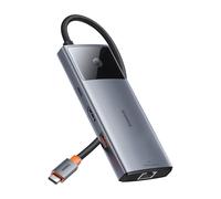 Hub 6in1 Baseus Metal Gleam 2 Series, Usb-c To 2xusb 3.0 Usb-c Hdmi U