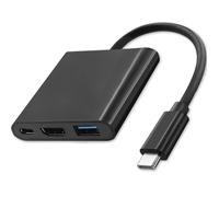 Adaptateur hub Qoltec USB-C 3.1 3 en 1 | USB 3.0 | HDMI 4K | USB-C 3.1 PD 100 W
