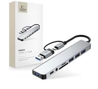 Adaptateur Hub Tech-Protect 8 En 1 Type-C Pour Ordinateur Portable Windows Usb 3.0