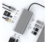 Adaptateur Hub type-c vers HDMI 11 en 1, Hub USB C 4K Thunderbolt 3 TF, emplacement pour lecteur de carte SD PD pour MacBook Air Pro M2 M1, Hub à puce 11 IN 1