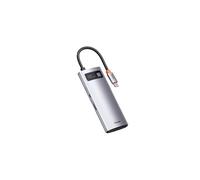 Adaptateur HUB USB 3.0 Baseus 5-en-1 Type-C pour téléphone tablette pour ordinateur portable - Gris