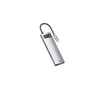 Adaptateur HUB USB 3.0 Baseus 8-en-1 Type-C pour téléphone tablette pour ordinateur portable - Gris