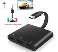 Adaptateur Hub usb 3.0 de Type C vers HDMI, fil plat 3 en 1, multifonction, pour MacBook, Huawei, Xiaomi, livraison directe