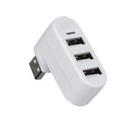 Adaptateur Hub USB 3.0, Rotation à 180 °, Lecteur de Disque U Haute Vitesse, séparateur 3 Ports USB 2.0 for Ordinateur PC Portable Mac Mini, Accessoires(White 2.0)