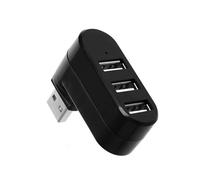 Adaptateur Hub USB 3.0, Rotation à 180 °, Lecteur de Disque U Haute Vitesse, séparateur 3 Ports USB 2.0 for Ordinateur PC Portable Mac Mini, Accessoires(Black 2.0)