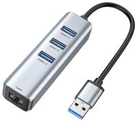 Adaptateur Hub USB 3.0 vers Ethernet, ABLEWE 4 in 1 Aluminum Adaptateur réseau USB avec Port LAN réseau RJ45 Gigabit, 3 Ports USB 3.0, pour MacBook Pro, Mac Mini, iMac, Surface Pro, XPS, etc.
