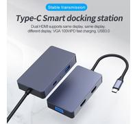 adaptateur Hub USB 5 en 1, double HDMI, Station d'accueil 4K, HDD, SSD, VGA, PD100W, charge rapide, offre spéciale