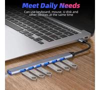 Adaptateur Hub USB 7-en-1 7-en-2 USB-A et Type-C 3.0 pour Xiaomi, Lenovo, MacBook Air Pro, PC, Ordinateur, Accessoires d'extension OTG Type-C-7Ports