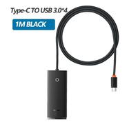 Adaptateur HUB USB Baseus 4 en 1, adaptateur séparateur de HUB USB Type C vers USB 3.0 pour MacBook Pro Air Huawei Mate 30 Docking Station HUB-Type-C Hub 1m noir