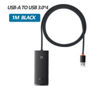 Adaptateur HUB USB Baseus 4 en 1,adaptateur séparateur de HUB USB Type C vers USB 3.0 pour MacBook Pro Air Huawei Mate 30 Docking Station HUB - Type USB A HUB 1m Black #A
