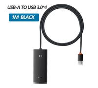 Adaptateur HUB USB Baseus 4 en 1, adaptateur séparateur de HUB USB Type C vers USB 3.0 pour MacBook Pro Air Huawei Mate 30 Docking Station HUB-USB un hub 1m noir