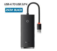 Adaptateur HUB USB Baseus 4 en 1, adaptateur séparateur de HUB USB Type C vers USB 3.0 pour MacBook Pro Air Huawei Mate 30 Docking Station HUB-USB un hub 25cm noir