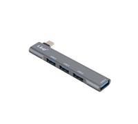 Adaptateur HUB USB C pour MacBook avec 4x USB 3.0 5Gbps OTG Argent