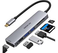 Adaptateur hub USB C, pour MacBook Pro/Air, MOKiN 6 en 1 type C, avec HDMI 4K, USB 3.0/2.0, SD/microSD, adaptateur USB C, pour MacBook M1 M2, Lenovo, Dell, HP